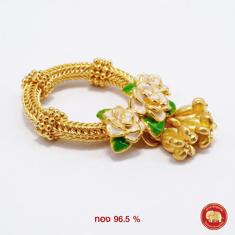 พวงมาลัยทอง ดอกไม้ลงยา