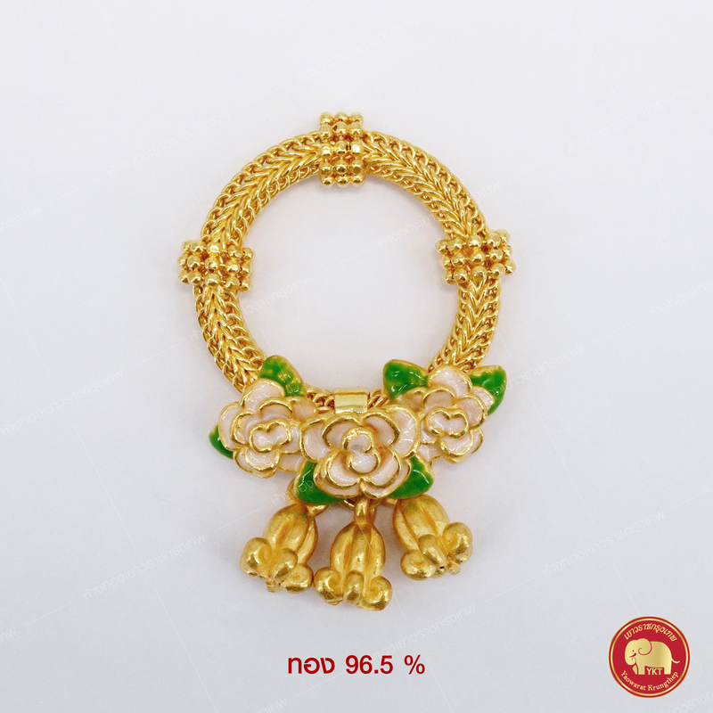 พวงมาลัยทอง ดอกไม้ลงยา